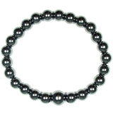 Hematite 8mm Round Crystal Bead Bracelet