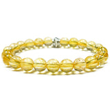 Citrine 8mm Round Crystal Bead Bracelet