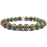 Dragon Blood Jasper 8mm Round Crystal Bead Bracelet