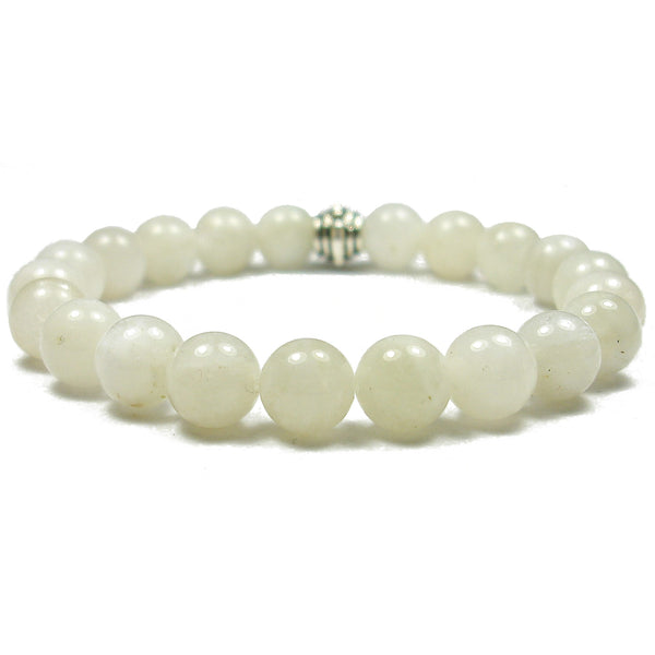 Moonstone 8mm Round Crystal Bead Bracelet