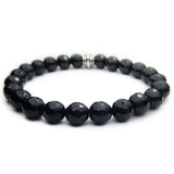 Tourmaline Faceted 8mm Round Crystal Bead Bracelet