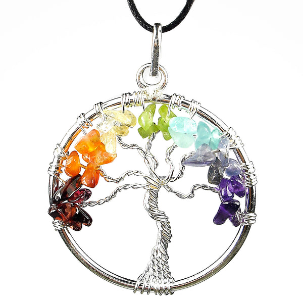 Chakra Balancer "Tree of Life" Wire Wrapped Crystal Pendant