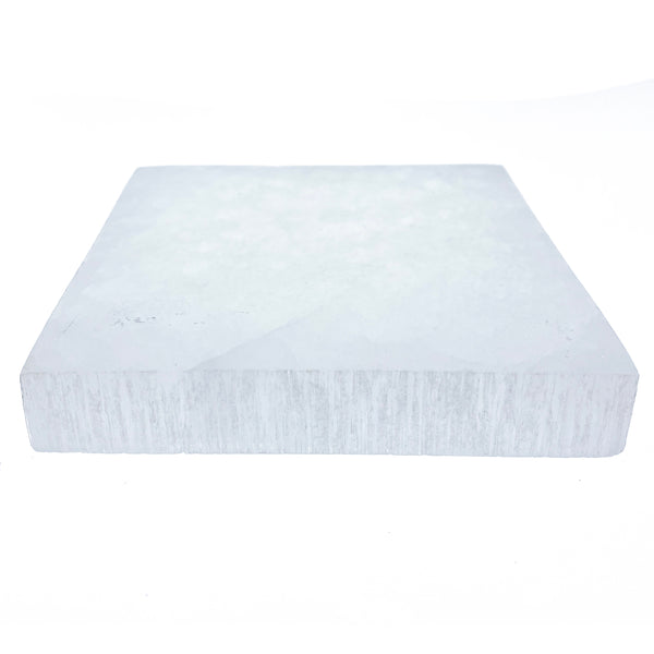 Satin Spar Selenite Square Crystal Charging Plate