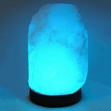 Himalayan Salt Lamp - White Natural Rough Shape with Color Changing LED & USB Plug