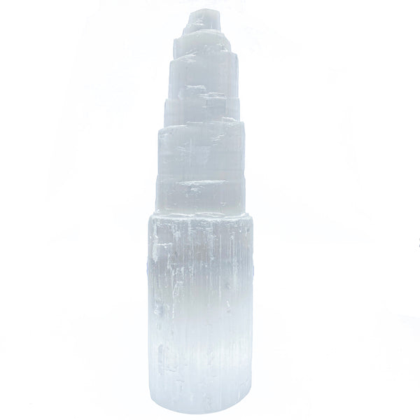 Satin Spar Selenite Crystal Tower