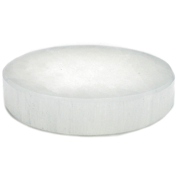 Satin Spar Selenite Round Crystal Charging Plate