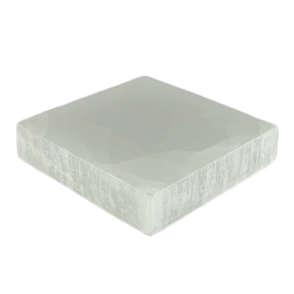 Satin Spar Selenite Square Crystal Charging Plate