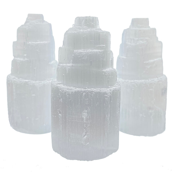 Satin Spar Selenite Crystal Tower
