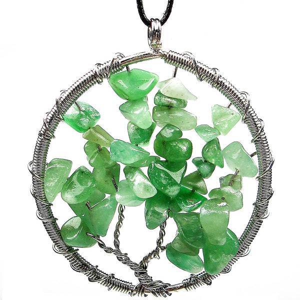 Aventurine "Tree of Life" Wire Wrapped Crystal Pendant