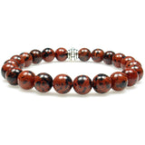 Obsidian (Mahogany) 8mm Round Crystal Bead Bracelet