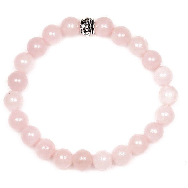Rose Quartz 8mm Round Crystal Bead Bracelet
