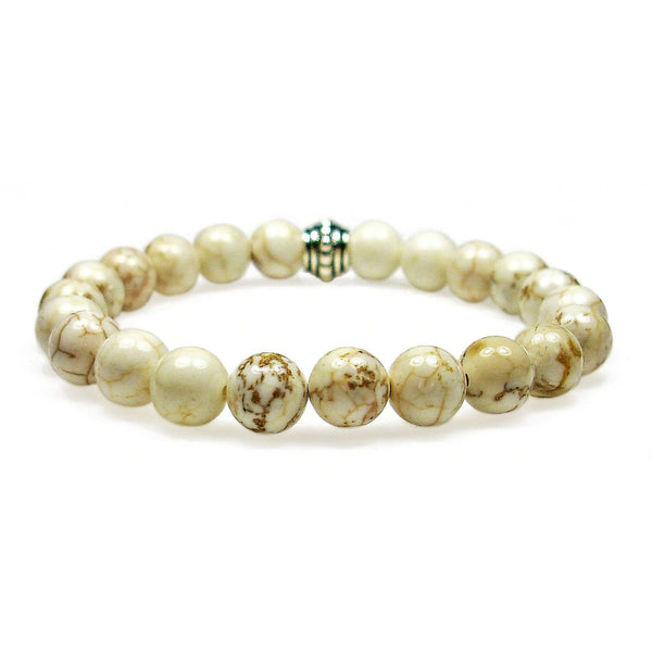 Magnesite 8mm Round Crystal Bead Bracelet