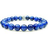 Lapis Lazuli 8mm Round Crystal Bead Bracelet