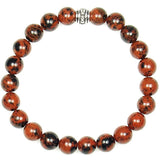 Obsidian (Mahogany) 8mm Round Crystal Bead Bracelet