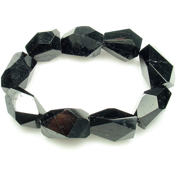 Tourmaline Faceted Crystal Nugget Bead Bracelet