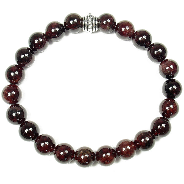Garnet 8mm Round Crystal Bead Bracelet | The Magic Is In You