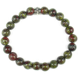 Dragon Blood Jasper 8mm Round Crystal Bead Bracelet