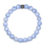 Blue Lace Agate 8mm Round Crystal Bead Bracelet