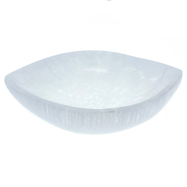 Satin Spar Selenite Lens Shape Crystal Charging Bowl