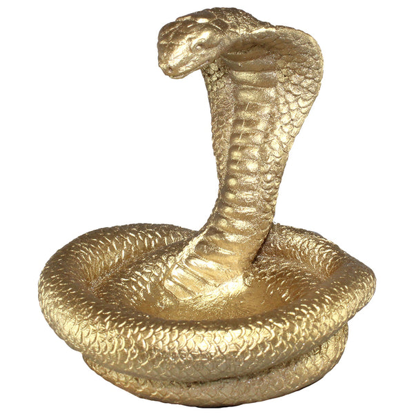 Dish - Coiled Cobra Trinket Bowl in Metallic Gold Resin