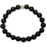 Obsidian (Black) 8mm Round Crystal Bead Bracelet