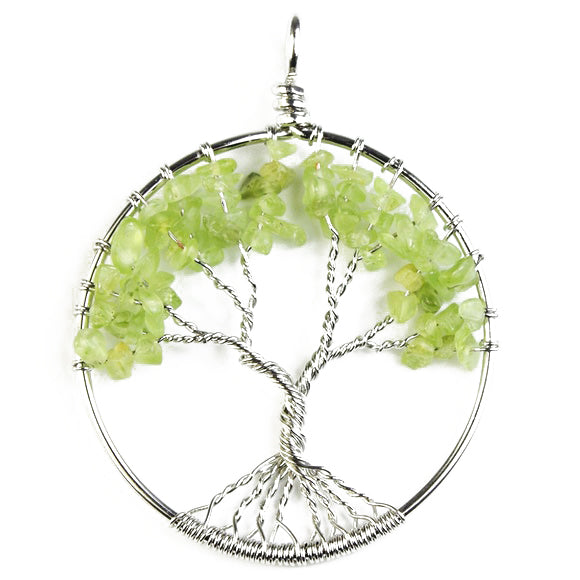 Peridot "Tree of Life" Wire Wrapped Crystal Pendant