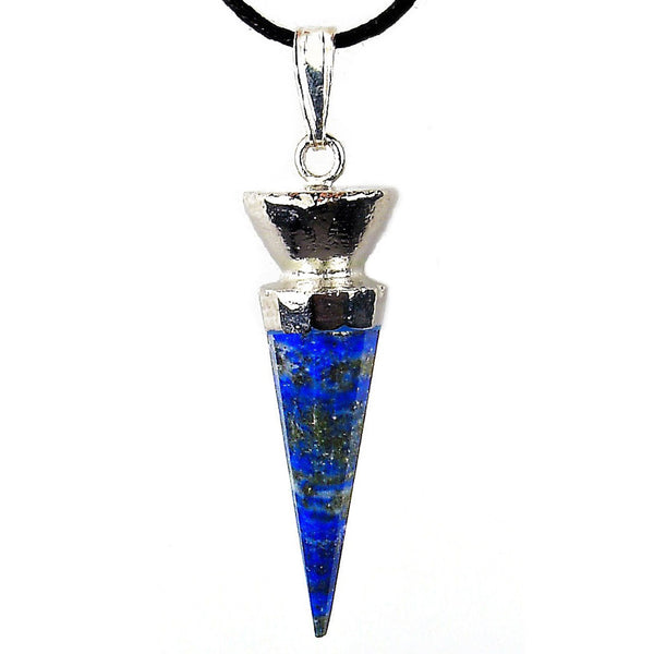 Lapis Lazuli Faceted Crystal Point Pendant