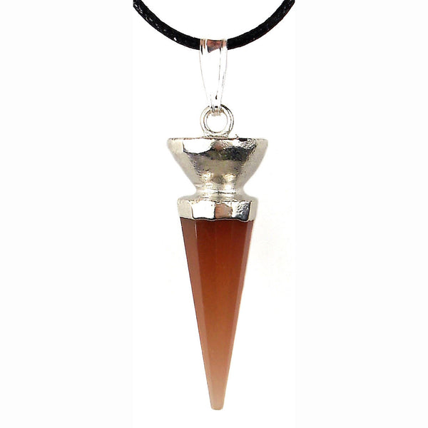 Moonstone Faceted Crystal Point Pendant