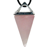 Rose Quartz Crystal Pyramid Pendant
