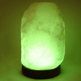 Himalayan Salt Lamp - White Natural Rough Shape with Color Changing LED & USB Plug