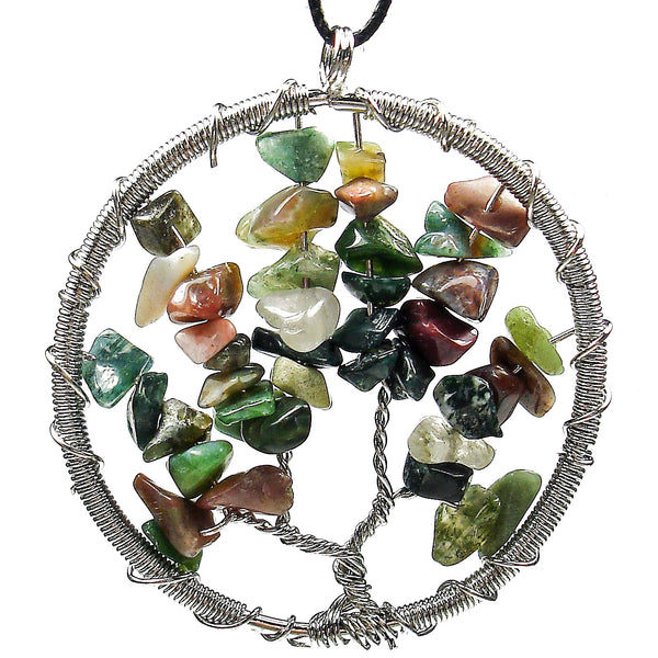 Jasper "Tree of Life" Wire Wrapped Crystal Pendant