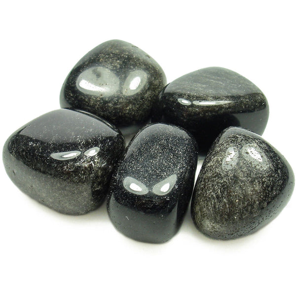 Obsidian (Silver Sheen) Tumbled Crystal Specimen