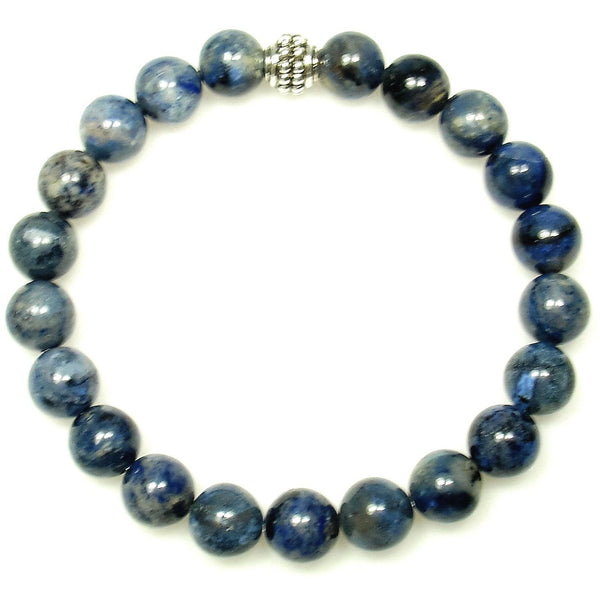 Dumortierite 8mm Round Crystal Bead Bracelet